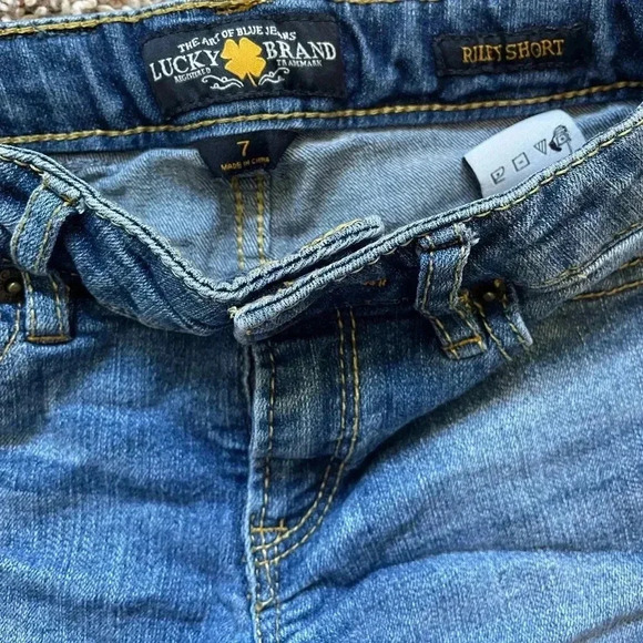 Lucky Brand Riley Short Girls Denim Jean Shorts Size 7 - Picture 3 of 6
